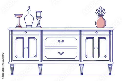 Minimalist Sideboard Design with Wood Grain