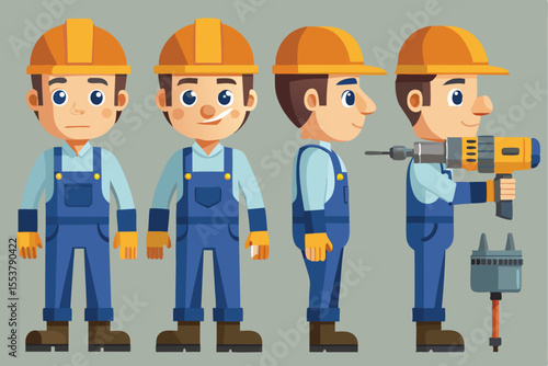 Industrial maintenance worker in safety helmet engaging in repair activities in a factory setting during daytime