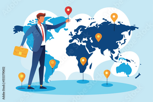 Global business expansion involves opening new company branches across various countries for improved reach and local market integration