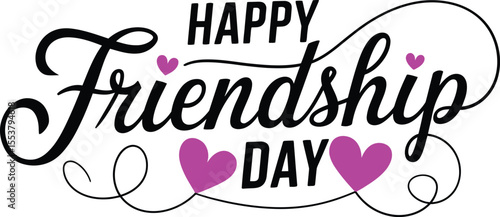Happy friendship day creative typography design, vector illustration