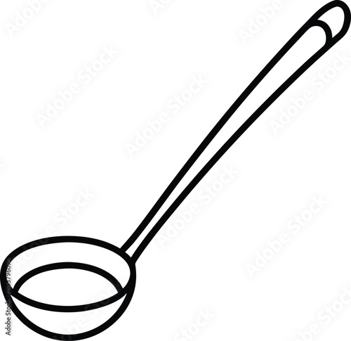 ladle icon line art vector illustration on transparent background