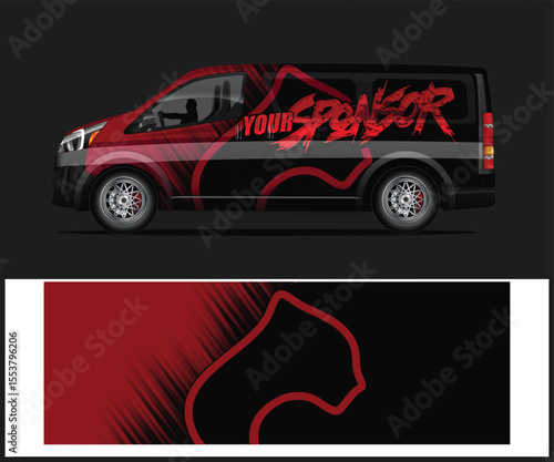 Red and Black Van Wrap Design Template Custom