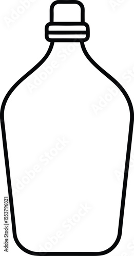 mouthwash bottle icon line art vector illustration on transparent background
