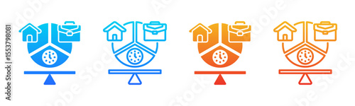 Work Life Balance icon sheet multiple style collection