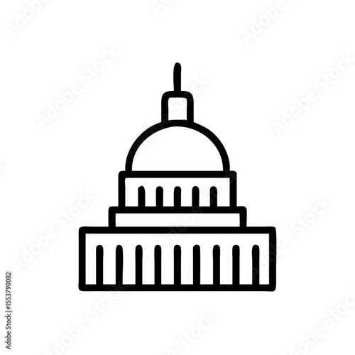 United States Capitol Building Outline Icon Design