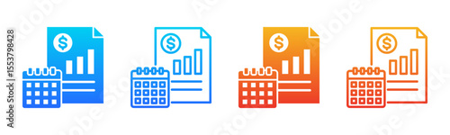 Financial Planning icon sheet multiple style collection