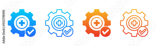 Health Optimization icon sheet multiple style collection