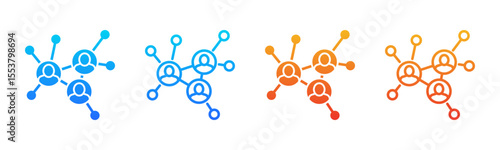 Networking icon sheet multiple style collection