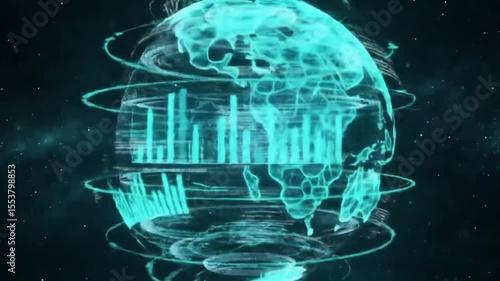 Spinning Big Data Sphere – Abstract Tech Visualization
