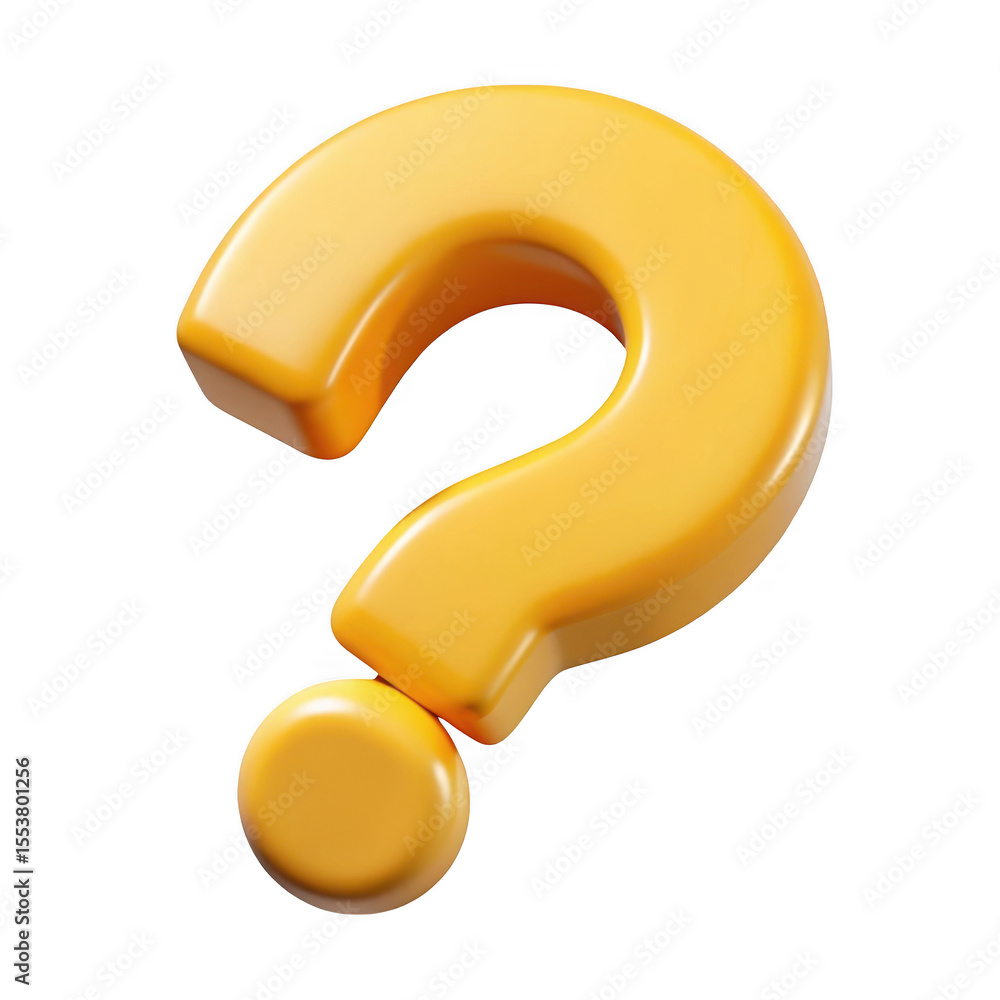 3d yellow question mark isolated on transparent background 3d yellow question mark isolated on transparent background