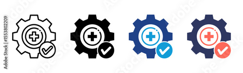 Health Optimization icon sheet multiple style collection
