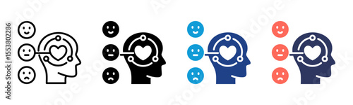 Emotional Intelligence icon sheet multiple style collection