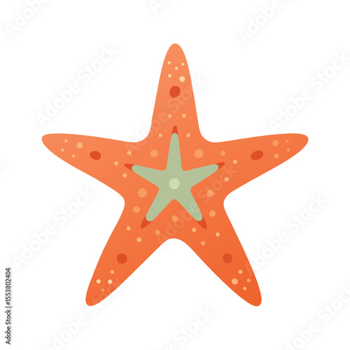 Detailed starfish with natural skin pattern Vector illustration