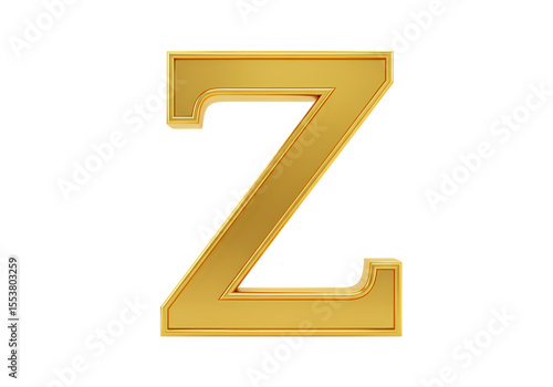 Golden Z A Gleaming Letter Against the Night isolated on transparent background