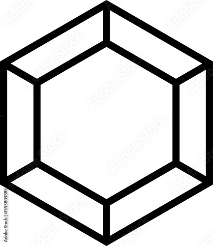 Polygon with bold contour enclosing another smaller polygonal structure within its interior space.