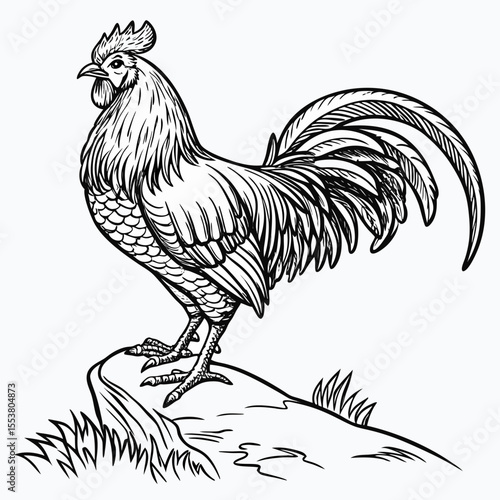 rooster isolated on white background
