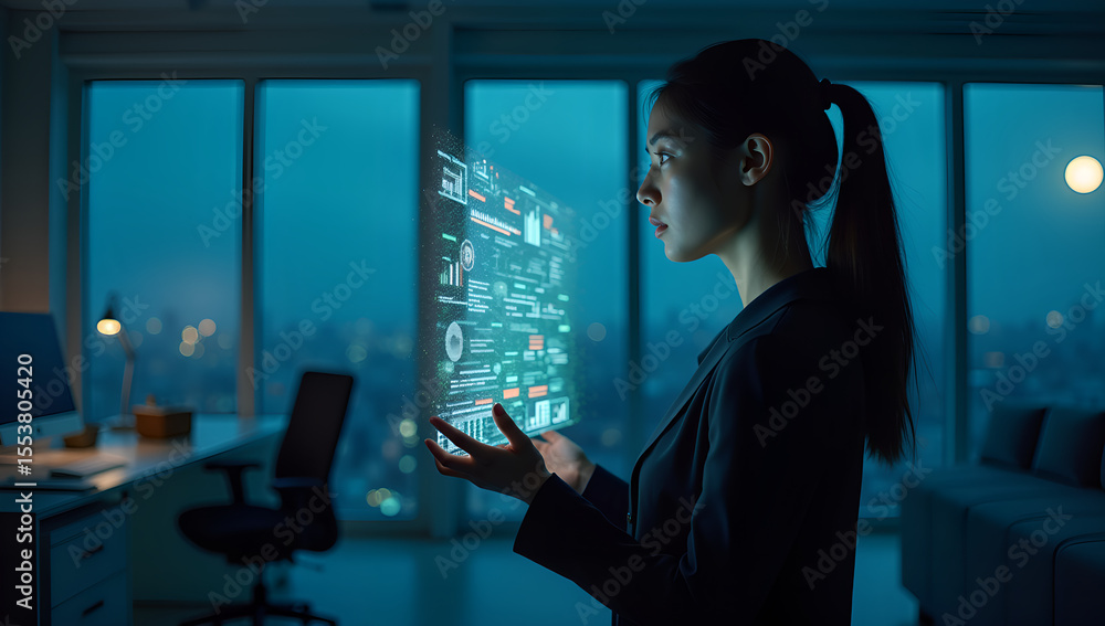 Fototapeta premium Midnight Data: Decoding the Digital Matrix