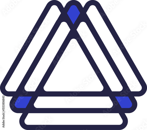 Two colors triangular logo icon with many triangles and small fill areas