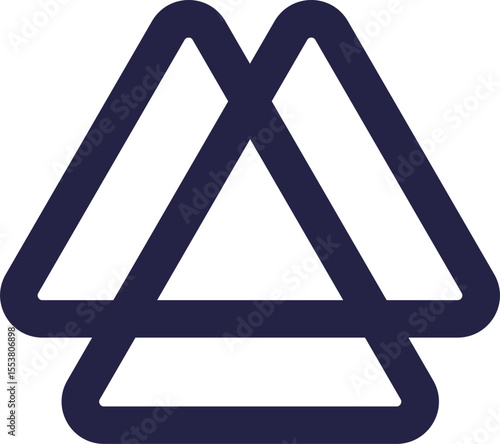 Triangular icon of logo three triangles rounded corners