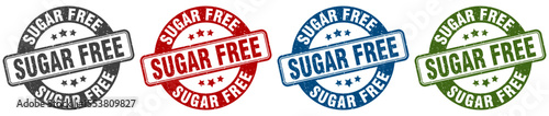 sugar free stamp. sugar free round stamp set isolated on white background