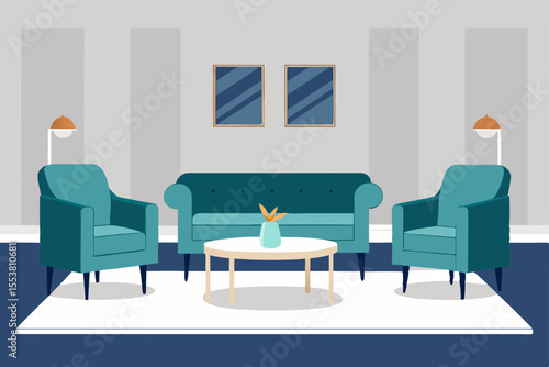Modern home interior features a comfortable dining room with a wooden table, chairs, and stylish decor