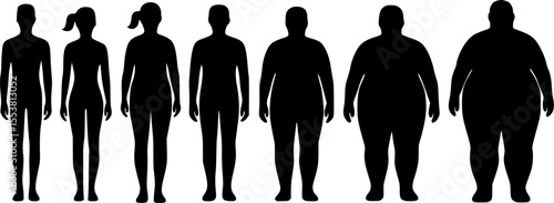 Illustrative Silhouettes Depicting Gradual Weight Gain