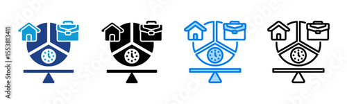 Work Life Balance icon sheet multiple style collection