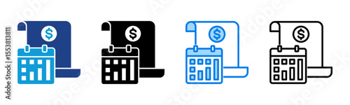Financial Planning icon sheet multiple style collection