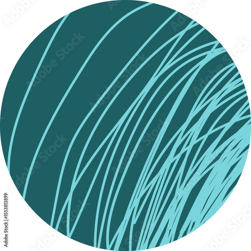 Circle-shaped element composed of curved, irregular lines sketched manually in layered motion.