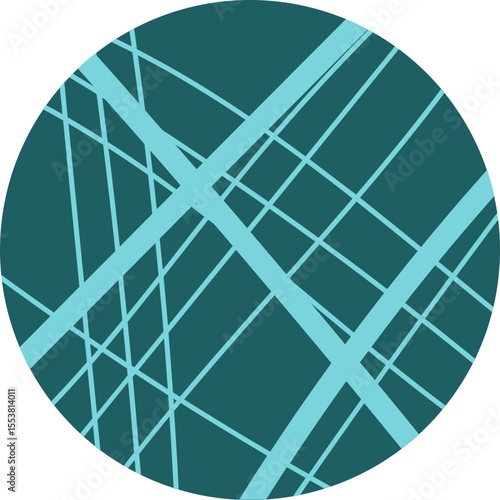 Circular background consisting of hand-drawn straight lines with varying thickness distributed irregularly.