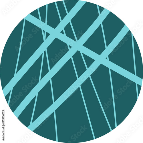 Circle filled with manually drawn straight lines that differ in thickness and spacing irregularly.