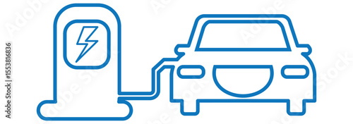 Car charging point icon png. Electric plug symbol. Electricity sign. Green energy vector illustration. Phone charge technology concept. Wire with plug and lightning bolt pictogram.