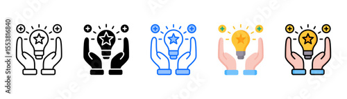 Enrichment icon set with multiple style collection