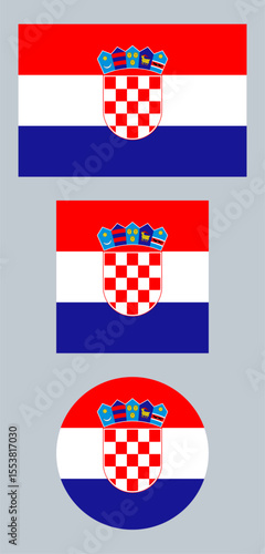Croatia Flag – National and Official Flag of Croatia with Coat of Arms.