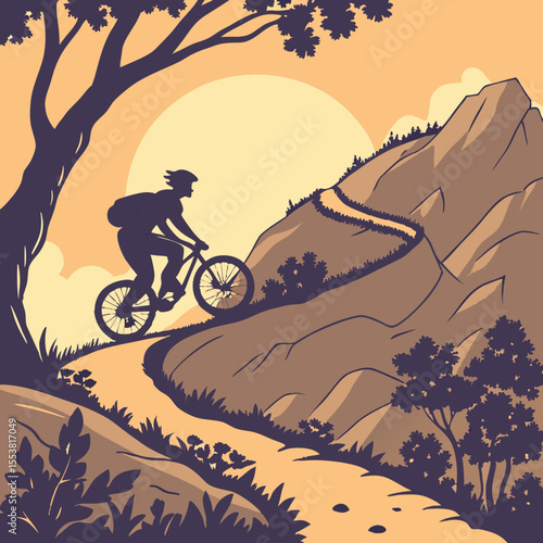 Warm light dances across the rider’s gear as they push up a technical climb before sunset fades