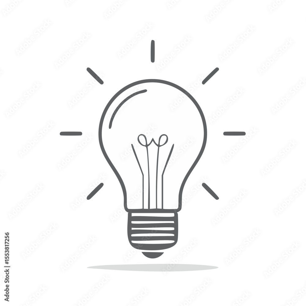 Light Bulb Icon Shining Symbol of Ideas and Innovation in Modern Vector Style Light Bulb Icon Shining Symbol of Ideas and Innovation in Modern Vector Style
