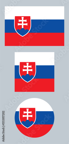 Slovakia Flag – National and Official Flag of Slovakia with Coat of Arms.