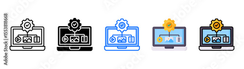 Categorization icon set with multiple style collection