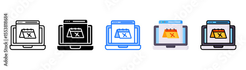 Expiration icon set with multiple style collection