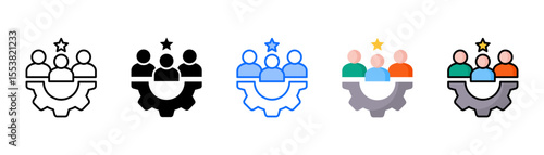 Leadership icon set with multiple style collection