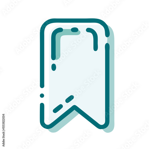A modern illustration of a bookmark icon representing reading and organization