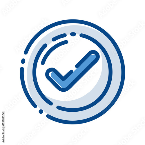 A modern illustration of a checkmark icon representing approval and validation