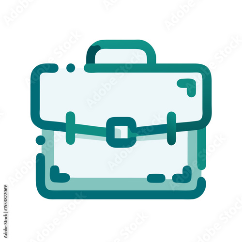 A modern illustration of a briefcase icon representing business and professionalism