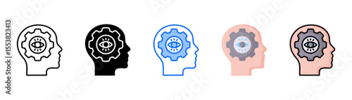 Perception icon set with multiple style collection