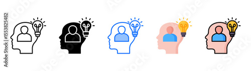 Personality icon set with multiple style collection