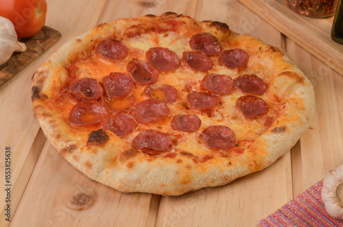Pizza with pepperoni