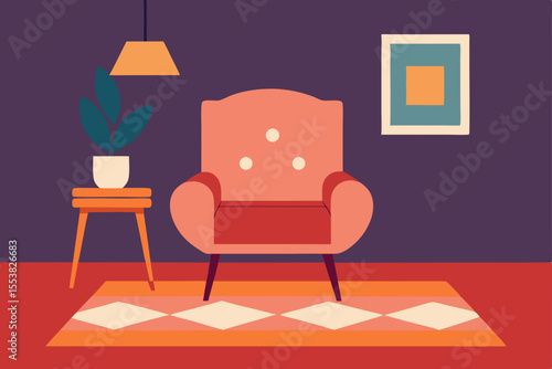 Modern home interior design with comfortable sofa, elegant furniture, and warm lighting creates a luxurious living room ambiance