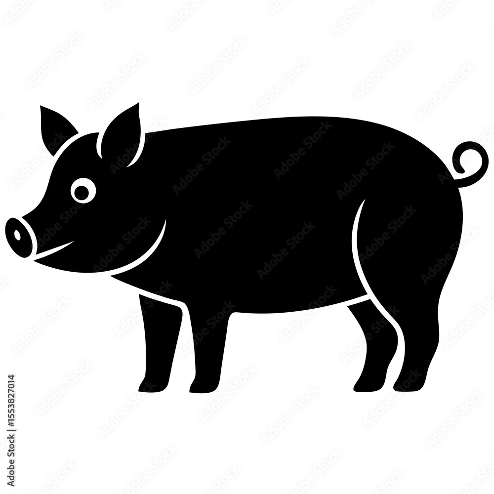 Obraz premium vector illustration of a pig