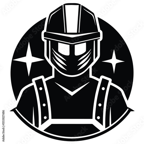 welder with helmet vector icon