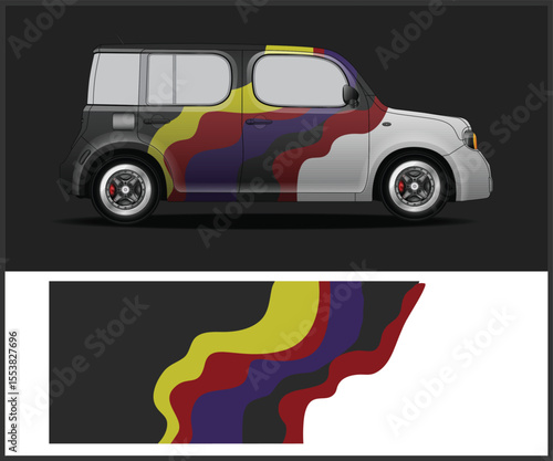 Colorful Car Wrap Design for a Mini Van